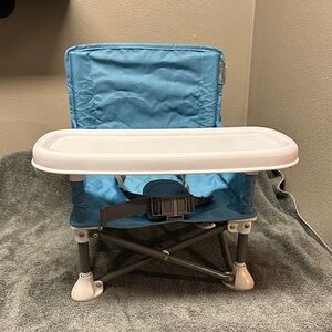 Blue Portable Booster Seat with Tray